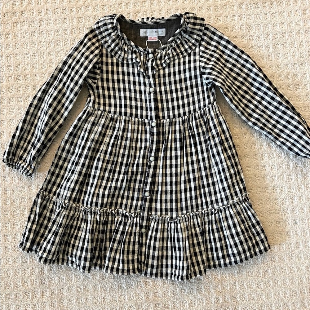Zara girls gingham dress. Size 4/5